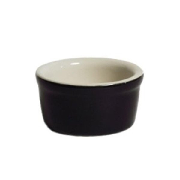 Tuxton China 2.5 oz. Ramekin - Black-Eggshell - 4 Dozen B4X-025